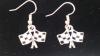 Small Cross Checkered Flag Dangle Earrings