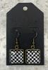 Square shaped checkered dangle Earrings