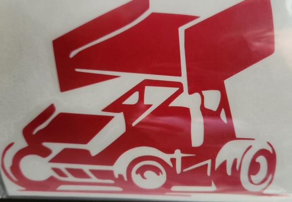 Red Winged Sprint Car Decal