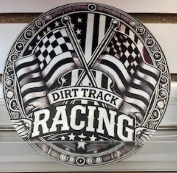 Dirt Track Racing Round Tin Sign