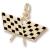Gold Plated Double Crossed Checkered Flags Charm