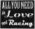 Wood Sign - Love and Racing