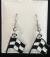 Single Checkered Flag Dangle Earrings