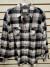 Ladies Snow White/Fog Gray/Charcoal Black Plaid Flannel