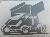 Silver Winged Sprint Car Decal