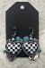 Checkered Heart dangles with Turquoise